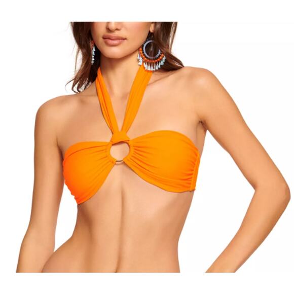 RAMY BROOK SIZE XSMALL MARIE BIKINI SWIM HALTER TOP APRICOT ORANGE NEW - Picture 1 of 8